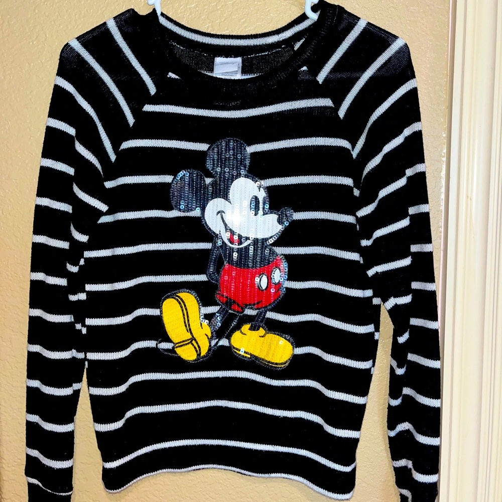 DISNEY BRAND: Black and White Mickey Mouse Shirt